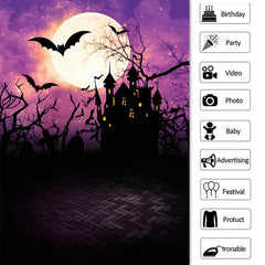 Lofaris Halloween Theme Party Haunted Castle Costume Backdrop