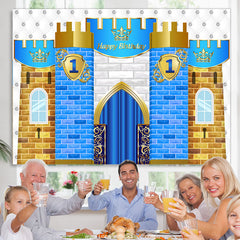 Lofaris Happy 1St Birthday Castle Crown Backdrop For Kids