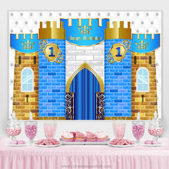 Lofaris Happy 1St Birthday Castle Crown Backdrop For Kids