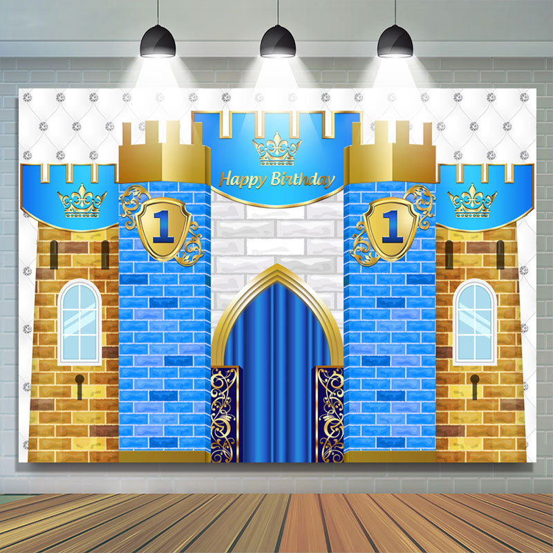 Happy 1St Birthday Castle Crown Backdrop For Kids – Lofaris