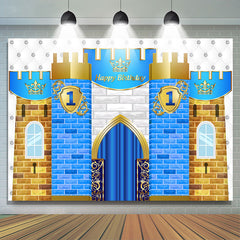 Lofaris Happy 1St Birthday Castle Crown Backdrop For Kids