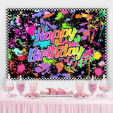 Load image into Gallery viewer, Lofaris Happy Birthday Colorful Graffiti Splash Paint Backdrop