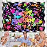 Load image into Gallery viewer, Lofaris Happy Birthday Colorful Graffiti Splash Paint Backdrop