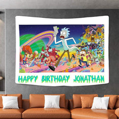 Lofaris Happy Birthday Funny Anime Galaxy Family Wall Tapestry