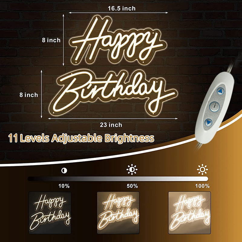 Lofaris Happy Birthday Large Neon LED Sign For Party Room Bar Deco