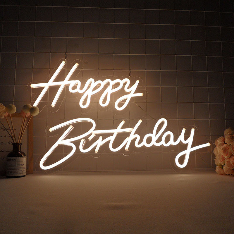 Lofaris Happy Birthday Large Neon LED Sign For Party Room Bar Deco