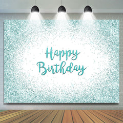 Lofaris Happy Birthday Mint Green Glitter Bokeh Backdrop for Party