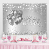Load image into Gallery viewer, Lofaris Happy Birthday Silver Balloon Glitter Lights Backdrop for Party