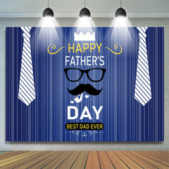 Lofaris Happy Fathers Day Beard Tie Blue Backdrop for Photo