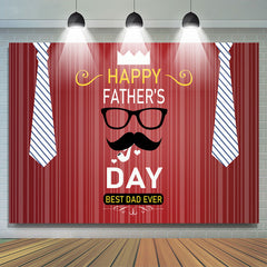 Lofaris Happy Fathers Day Red Beard Tie Backdrop for Photo