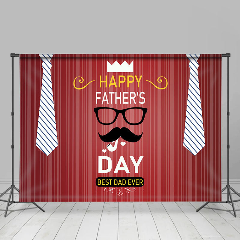 Lofaris Happy Fathers Day Red Beard Tie Backdrop for Photo