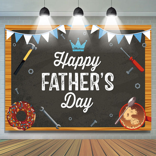 Lofaris Happy Fathers Day Tools Donuts And Coffee Backdrop