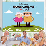 Load image into Gallery viewer, Lofaris Happy Grandparents Grass Land Love Holiday Backdrop