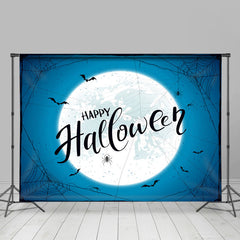 Lofaris Happy Halloween Moon Blue Backdrop for Party