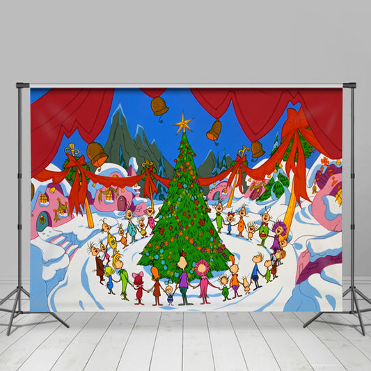 Lofaris Happy Holiday Fiesta Whoville Christmas Backdrop