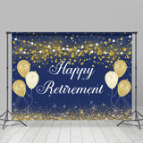 Load image into Gallery viewer, Lofaris Happy Retirement Gold Balloon Glitter Bokeh Backdrop