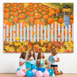 Load image into Gallery viewer, Lofaris Harvest Pumpkin Fields Scarecrows Maple Autumn Backdrop