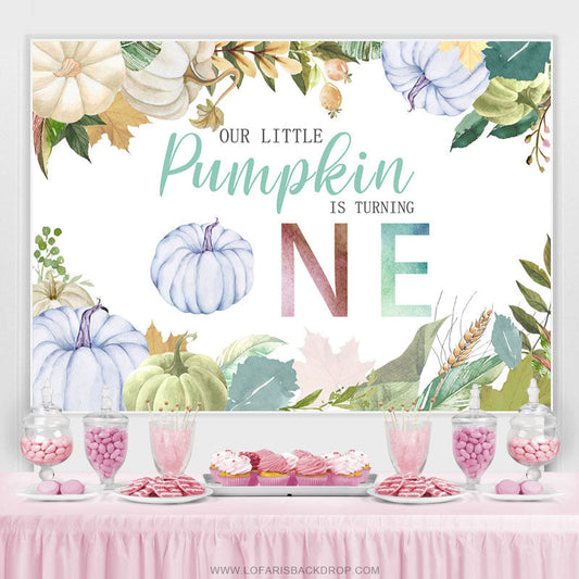 Lofaris Harvest Season Autumn Pumpkin Happy Birthday Backdrop