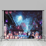 Load image into Gallery viewer, Lofaris Haunted House Pumpkin Lantern Candle Scary Night Halloween Backdrop