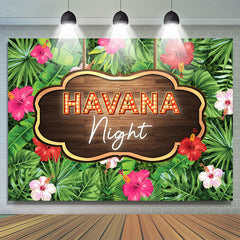 Lofaris Havana Night Theme Floral And Forest Party Backdrop