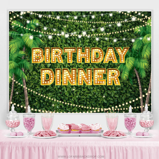 Lofaris Hawaii Coconut Trees Birthday Dinner Backdrop