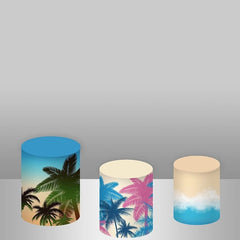 Lofaris Hawaii Summer Ocean Backdrop Plinth Cylinder Cover Kit