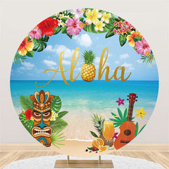 Lofaris Hawaiian Aloha Floral Holiday Circle Summer Backdrop