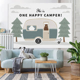 Load image into Gallery viewer, Lofaris He Is One Happy Camper Jungle Birthday Backdrop