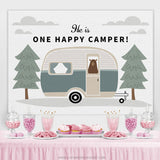 Load image into Gallery viewer, Lofaris He Is One Happy Camper Jungle Birthday Backdrop
