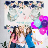 Load image into Gallery viewer, Lofaris He or She Pink and Blue Roses Baby Shower Backdrop