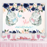 Load image into Gallery viewer, Lofaris He or She Pink and Blue Roses Baby Shower Backdrop