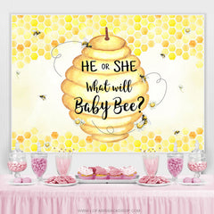 Lofaris He Or She What Will Baby Bee Theme Shower Backdrop