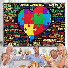 Lofaris Heart Puzzle Autism Awareness Day Party Backdrop