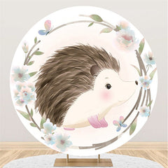 Lofaris Hedgehog Flower And Butterfly Themed Circle Backdrop