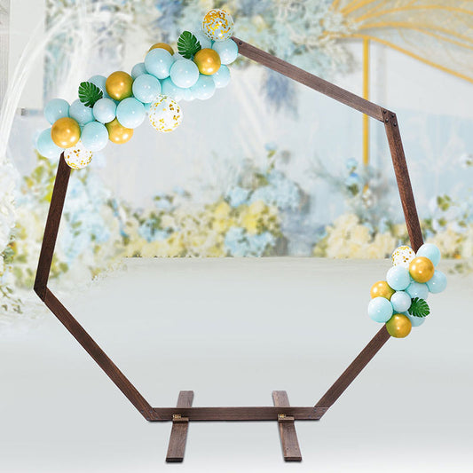 Lofaris Heptagonal Floral Display Wooden Wedding Arbor Arch