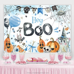 Lofaris Hey Boo Ghost Balloon Halloween Baby Shower Backdrop