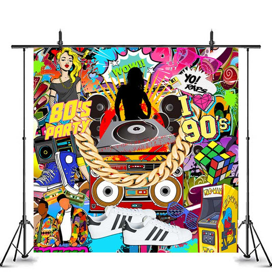 Lofaris Hip Hop 80S 90S Dance Themed Birthday Party Backdrop