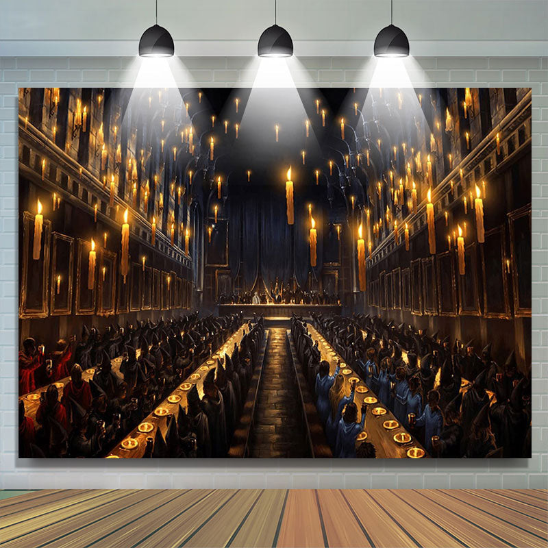 Lofaris Hogwarts Theme Dark Dinning Backdrop For Birthday Banner