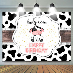 Lofaris Holy Cow Western Theme Happy Birthday Backdrop For Girl