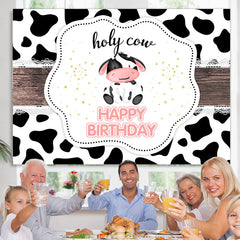 Lofaris Holy Cow Western Theme Happy Birthday Backdrop For Girl