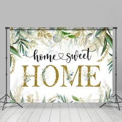 Lofaris Home Sweet Green Leaves Gold Backdrops for Party