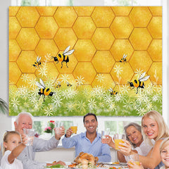 Lofaris Honey Bee Newborn Baby Shower Backdrop For Photo