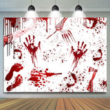 Load image into Gallery viewer, Lofaris Horrible Bloody Chainsaw Scary Halloween Backdrop