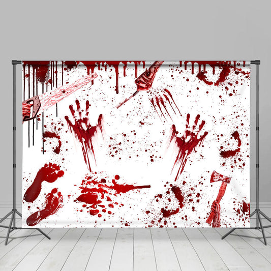 Lofaris Horrible Bloody Chainsaw Scary Halloween Backdrop