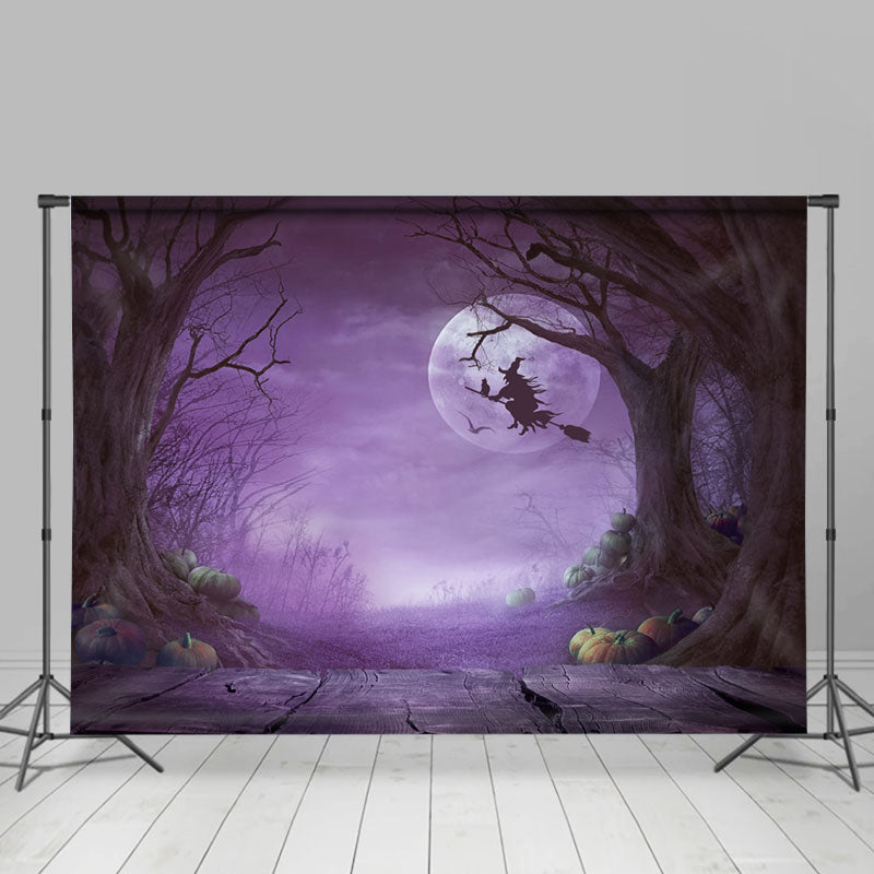 Lofaris Horrible Moon And Forest Foggy Halloween Backdrop