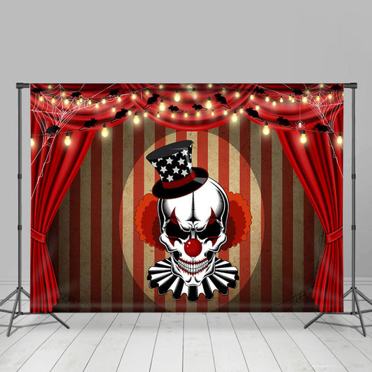 Lofaris Horrible Stage Red Curtain Themed Halloween Backdrop