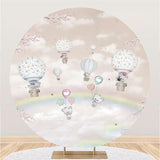Load image into Gallery viewer, Lofaris Hot Air Ballon And Rainbow Round Baby Shower For Girl