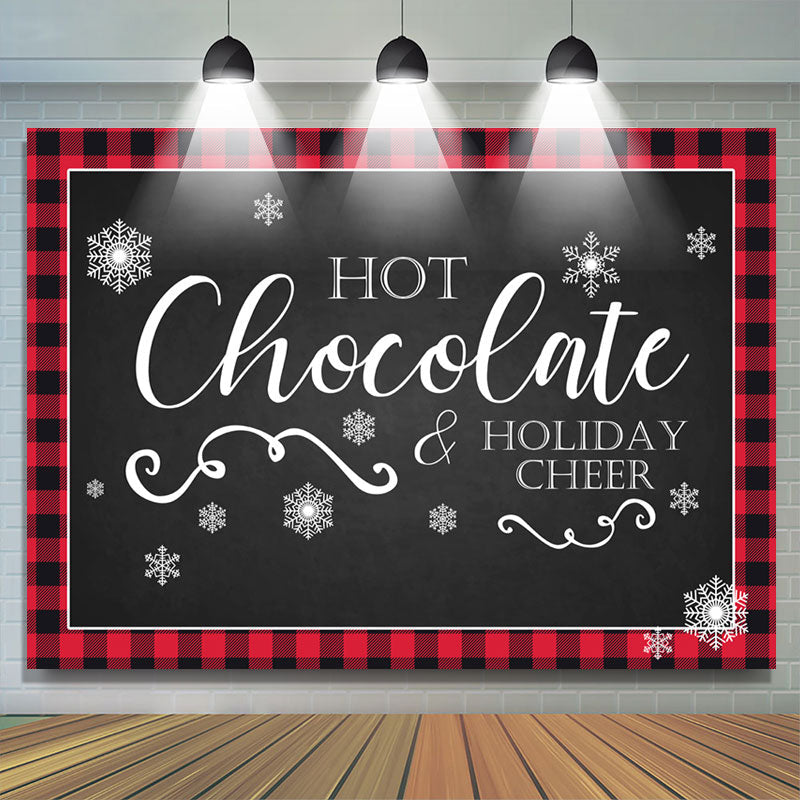 Lofaris Hot Chocolate And Holiday Cheers Up Winter Backdrop