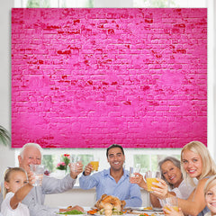 Lofaris Hot Pink Brick Themed Simple Happy Birthday Backdrop