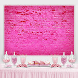 Load image into Gallery viewer, Lofaris Hot Pink Brick Themed Simple Happy Birthday Backdrop